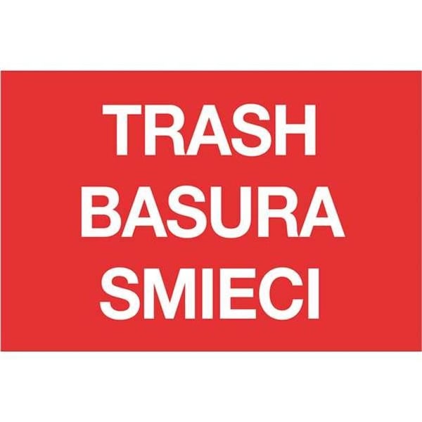 Box Partners Tape Logic DL1311 2 x 3 in. Red Rectangle Trash & Basura & Smieci Lables - Roll of 500 DL1311 - main
